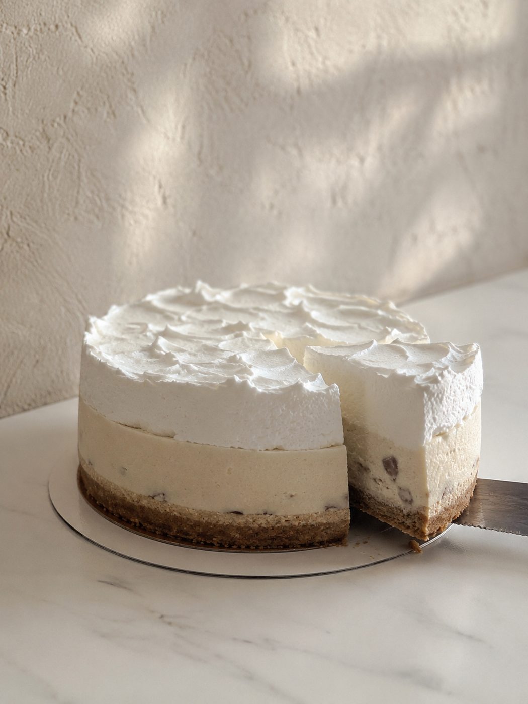 Mentes / nyers vegán torta — vaníliás, keksz alappal